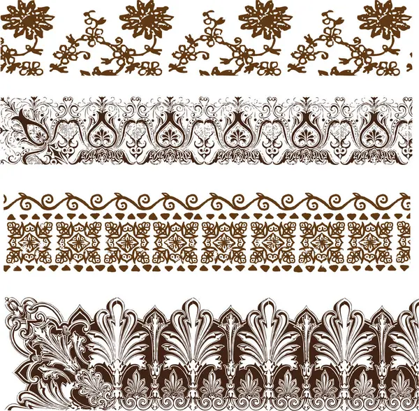 Ensemble Éléments Floraux Vintage — Image vectorielle