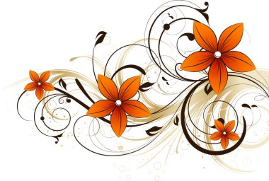 Çiçek elementleriyle soyut arkaplan