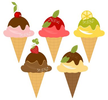 Dondurma kümesi - dondurma vektör arka planı 