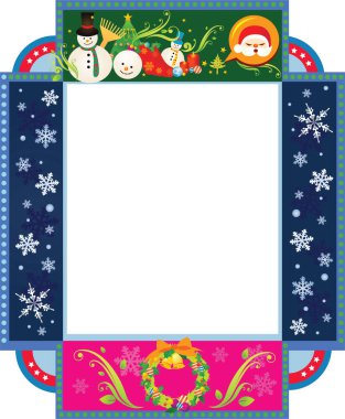 Kar taneli arka planda noel çerçevesi