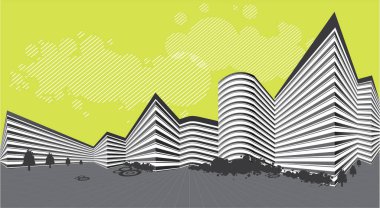 Soyut yaratıcı modern manzara. 3d vektör illüstrasyonu