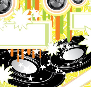 retro müzik arkaplanı, vektör illüstrasyonu