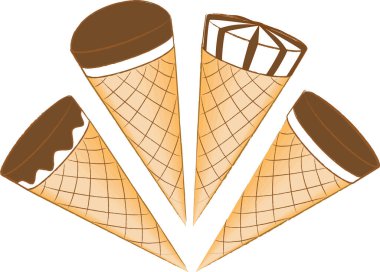 Çikolatalı dondurma, modern vektör çizimi.