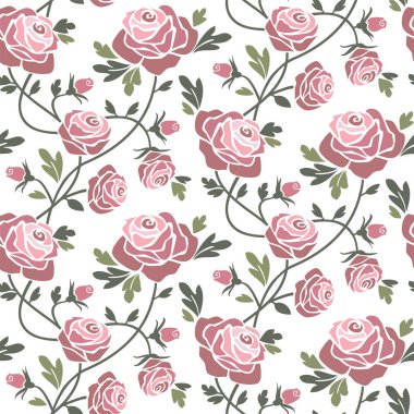 Kırmızı güllerle kusursuz desen