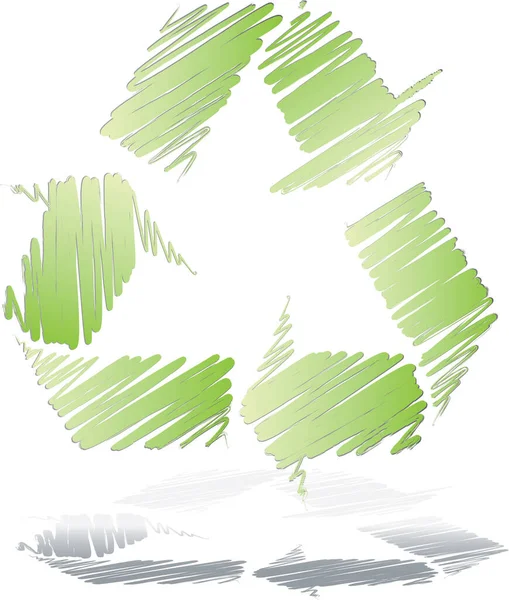 Recycling Symbol Mit Grünen Pfeilen — Stockvektor
