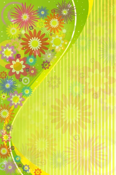 Floral Abstrait Avec Des Fleurs Illustration Vectorielle — Image vectorielle