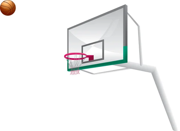 Basketball Court White Background — Stock Vector