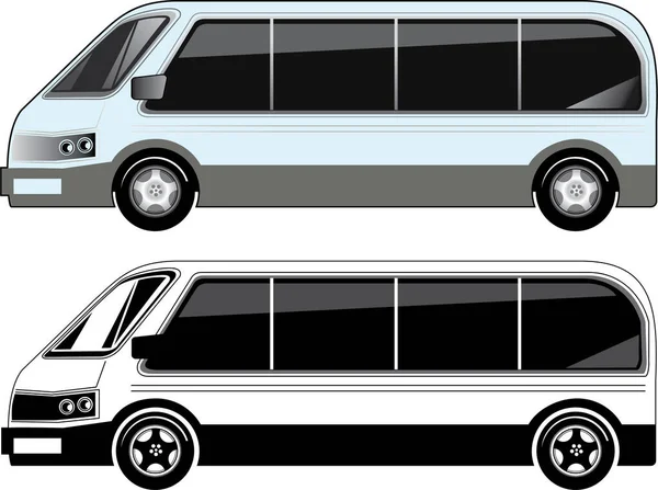 Vektor Illustration Buss Isolerad Vit Bakgrund — Stock vektor