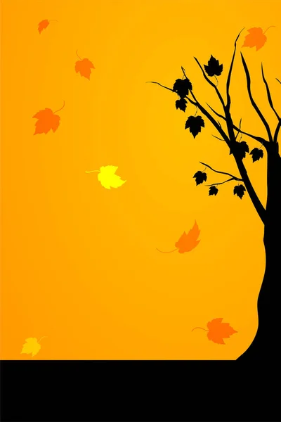 紅葉の秋の背景 メープルツリー — ストックベクタ
