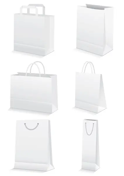 Blank Shopping Bags Set — Stock Vector