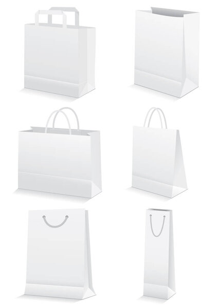 blank shopping bags set
