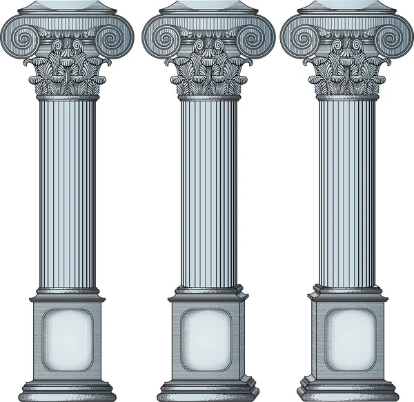 Reihe Alter Griechischer Säulen — Stockvektor