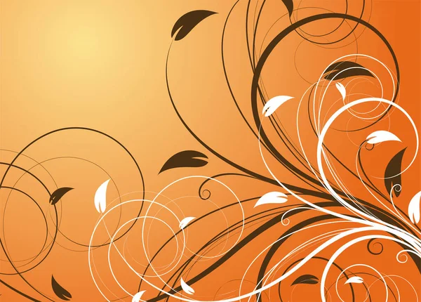Abstrakte Orange Hintergrund Mit Bunten Elementen — Stockvektor