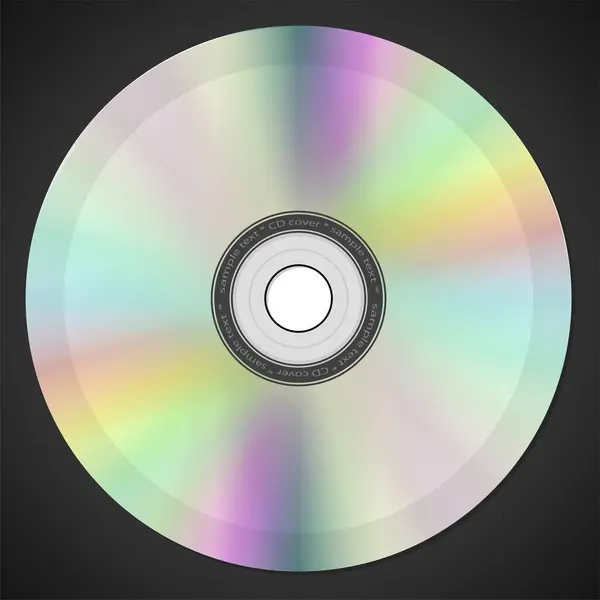 黒い背景のCdディスク — ストックベクタ