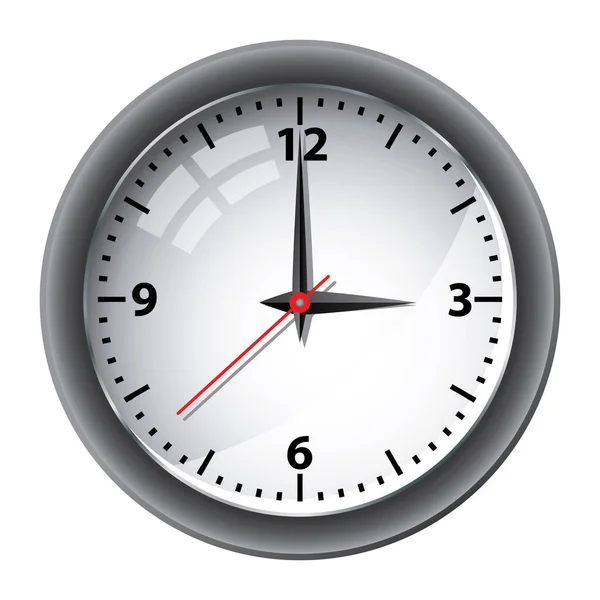 Uhr Auf Weißem Hintergrund Vektorillustration — Stockvektor
