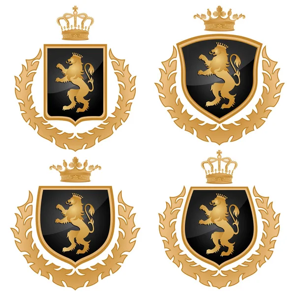 紋章入りの盾のセット — ストックベクタ