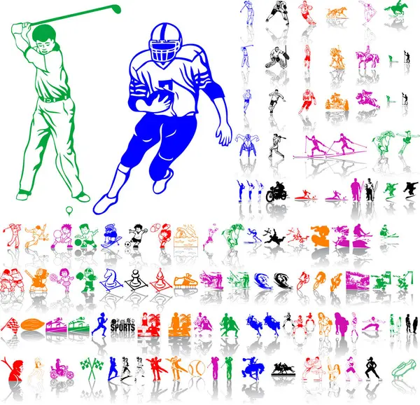 Set Different Sport Silhouettes — Stock Vector