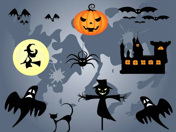 Set Halloween Illustration Vectorielle — Image vectorielle