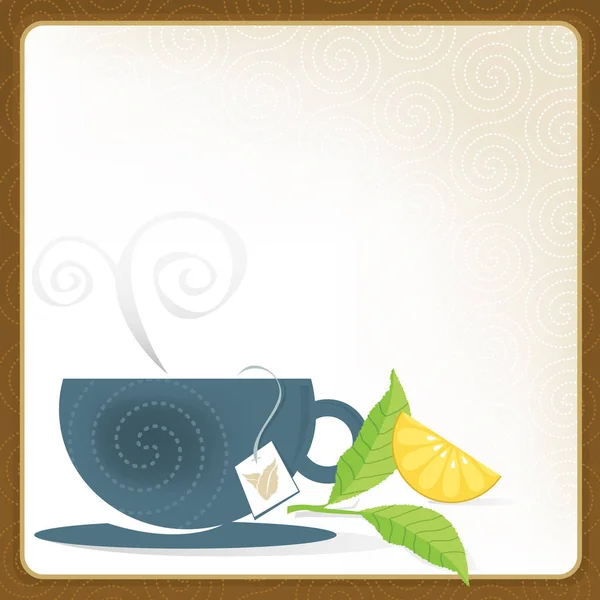 Arka Planda Çay Fincanının Vektör Çizimi — Stok Vektör