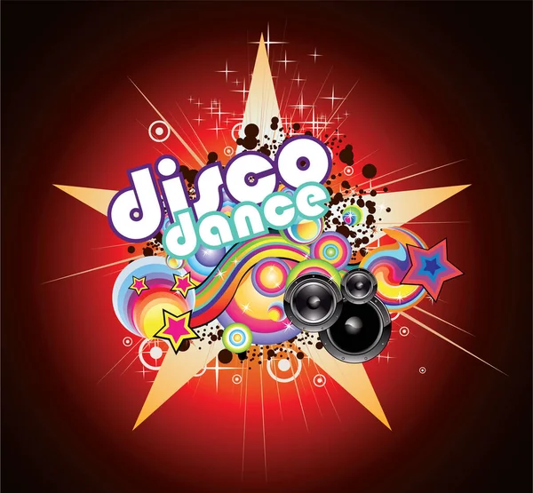 Disco Dans Plakat Med Disco Bold – Stock-vektor