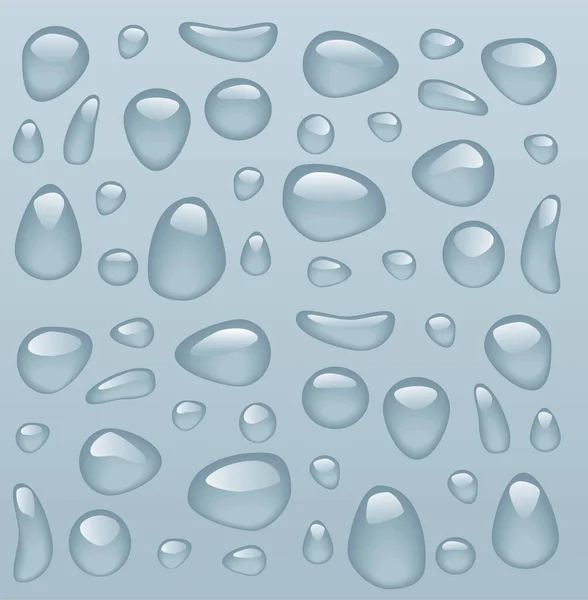 Water Drops Gray Background — Stock Vector