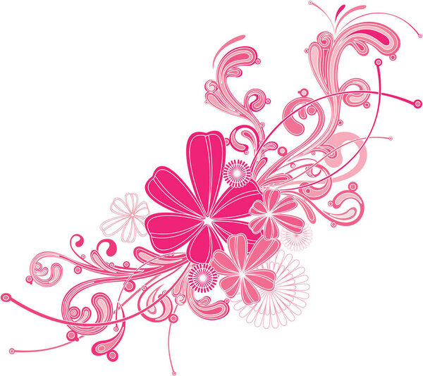 vector pink floral background. vector illustration