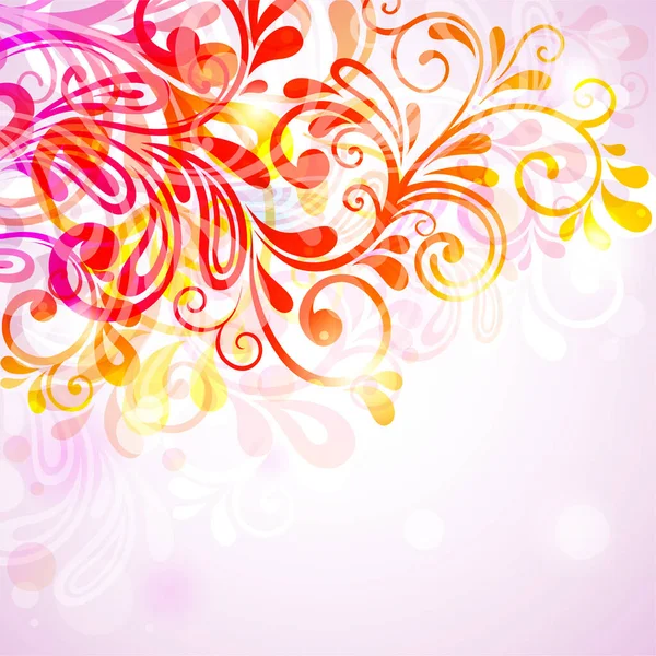 Fond Abstrait Avec Des Éléments Floraux Colorés — Image vectorielle
