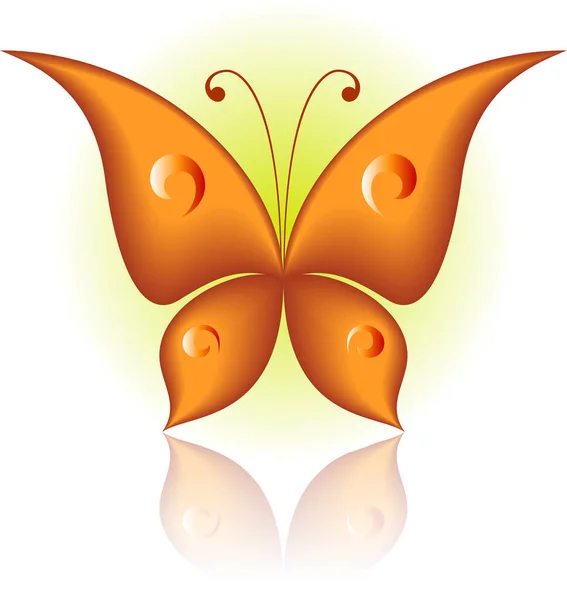 橙色的蝴蝶矢量插画 — Stock vektor