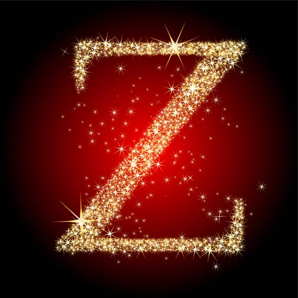 闪亮的字母Z 红色背景 — 图库矢量图片