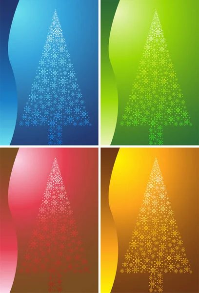 다채로운 크리스마스 트리의 — 스톡 벡터