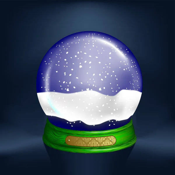 Szklana Kula Ilustracją Śniegu — Wektor stockowy