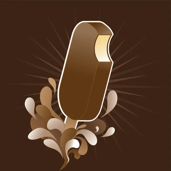 Ice Cream Brown Background — Stock Vector