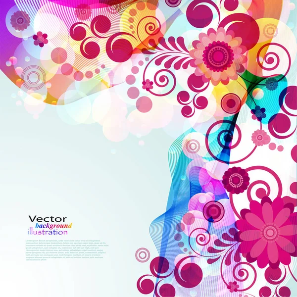 Barevné Abstraktní Květinové Pozadí — Stockový vektor