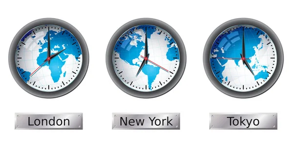 Horloges Sur Fond Blanc — Image vectorielle