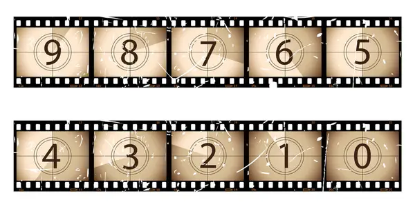 Zahlensatz Auf Film — Stockvektor