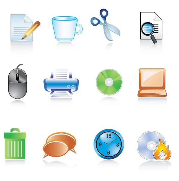 Vector Collection Office Icons — Stock Vector