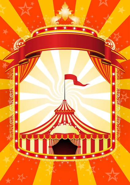 Bannière Cirque Rouge Avec Illustration Vectorielle Tente Cirque — Image vectorielle
