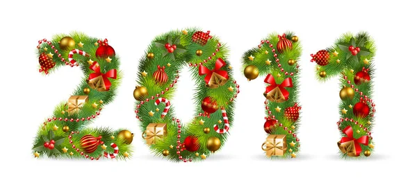 2011年 白い背景のクリスマス番号 — ストックベクタ