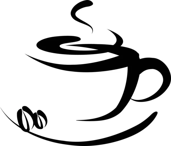 Bir Fincan Kahve Vektörü Illüstrasyonu — Stok Vektör