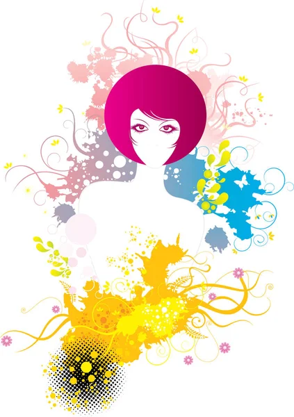 Abstrait Femme Visage Vecteur Illustration — Image vectorielle