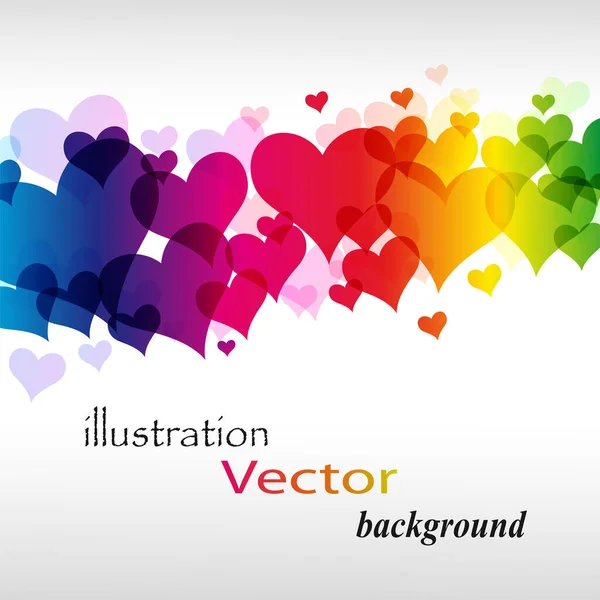 Vector Rainbow Hearts Background — Stock Vector