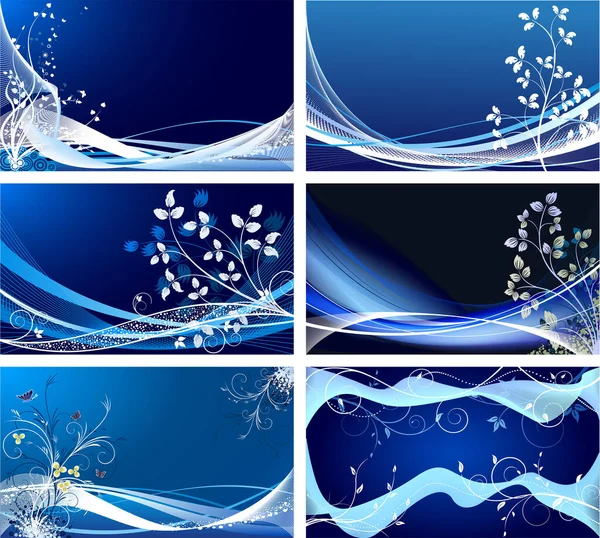 ブルーとホワイトの花 水が飛び散る — ストックベクタ