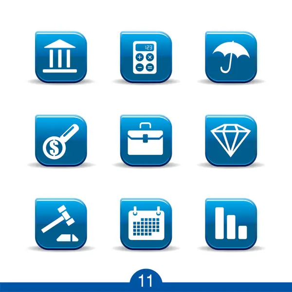 編集可能な金融アイコンのセット チャート チャートなどのシンボルを含む — ストックベクタ