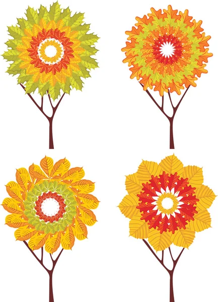 Güzel Çiçekler Seti Modern Vektör Illüstrasyonu — Stok Vektör