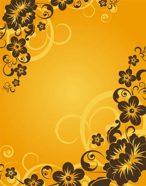 黄色矢量抽象花背景 — 图库矢量图片