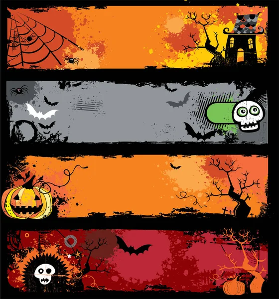 Halloween Hintergrund Mit Kürbissen Vektorillustration — Stockvektor