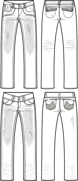 Jeans Set Ilustração Vetorial Moderna — Vetor de Stock
