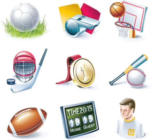Jeu Icônes Sport Jeux — Image vectorielle