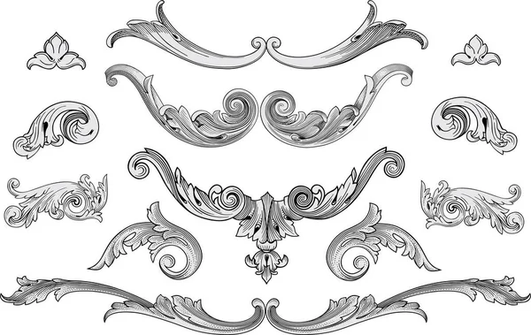 Vektor Barokk Vintage Elemek Design — Stock Vector