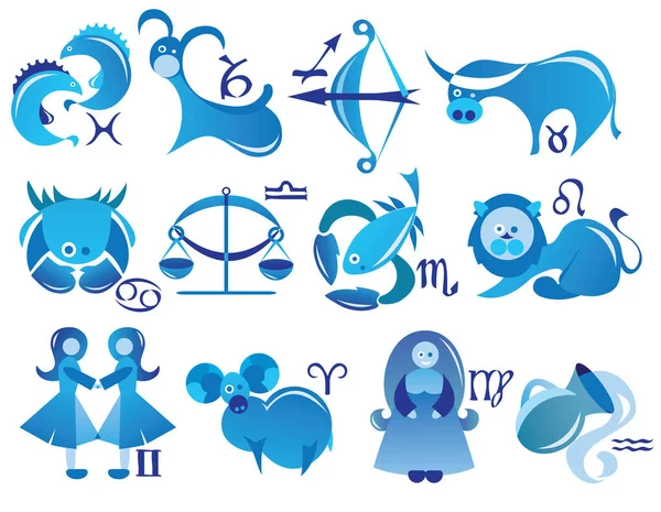 Signes Horoscopiques Zodiaque Illustration Vectorielle Moderne — Image vectorielle
